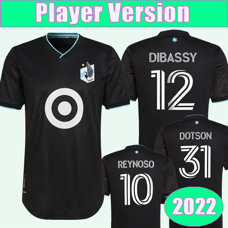 

2022 Minnesota Player Version Mens Soccer Jerseys REYNOSO DIBASSY LODEIRO TRAPP Home United Football Shirt Short Sleeve Uniforms, Qy9101 2022 home ml patch