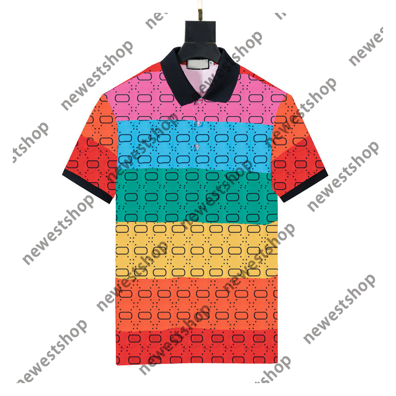 

2022 summer mens women designer polos Double color letter print shirts casual high quality fashion men colors Splicing POLO shirt top tee