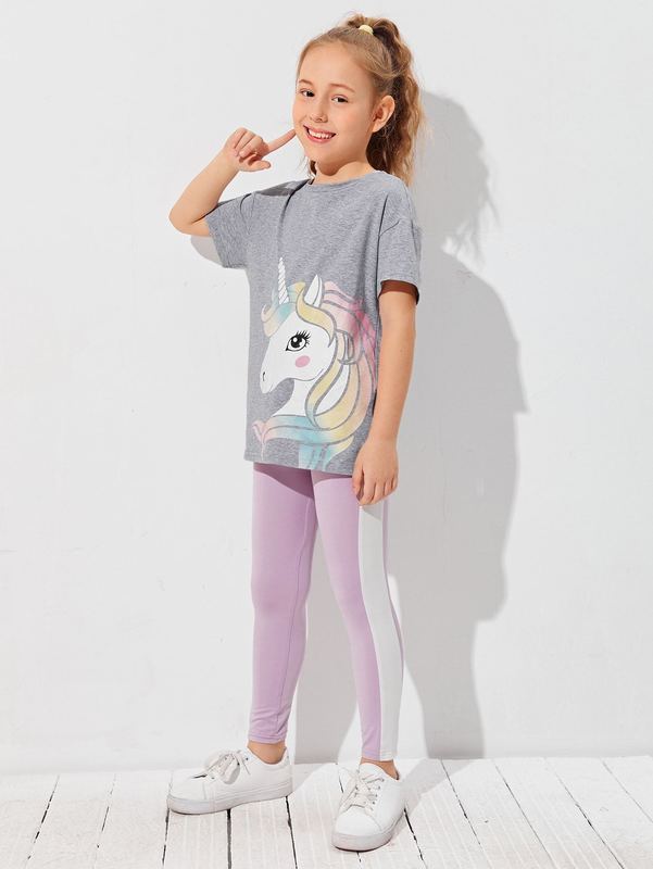 

Girls Unicorn Print Top & Leggings Set SHE, Multicolor