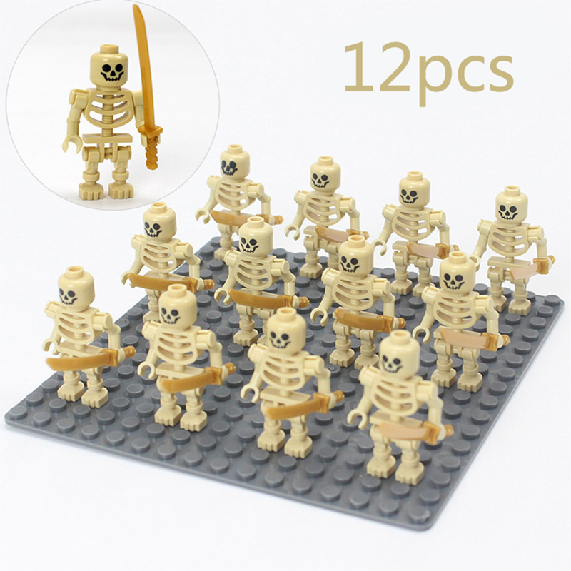 

Ninja Skeleton Medieval Castle Knight Warriors Skeletons Building Blocks Strong Orcs Figures Collection Toys For Kids Gifts 220726