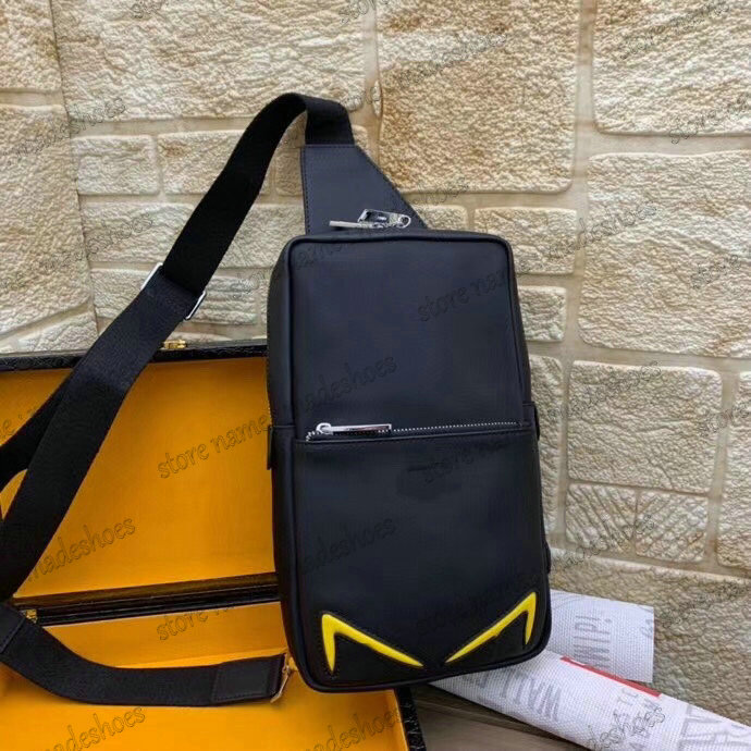 

Mens Bugs Eyes Shoulder Bag Designer Nylon Leather Monster Eye one-shoulder Fabric Backpack Luxury Cross Body with one adjustable shoulder strap