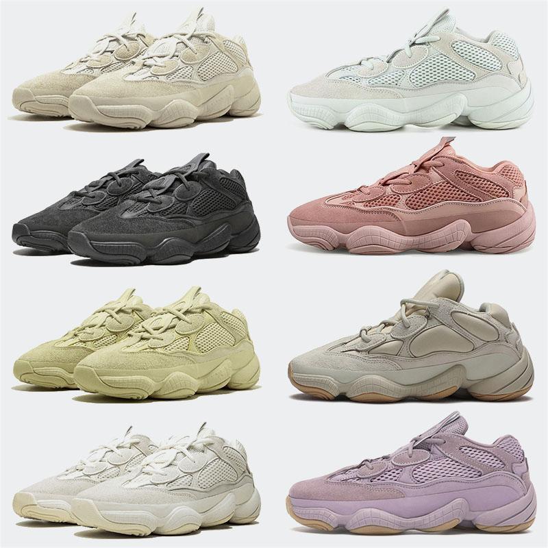 

2021 Gift With Box Adids 500 Mens Womens Running Shoes Stone Soft Vision Bone white Utility Black Blu SRL''Yeezies''Boost''Yezzies''Kanyes, 36-46 soft vision