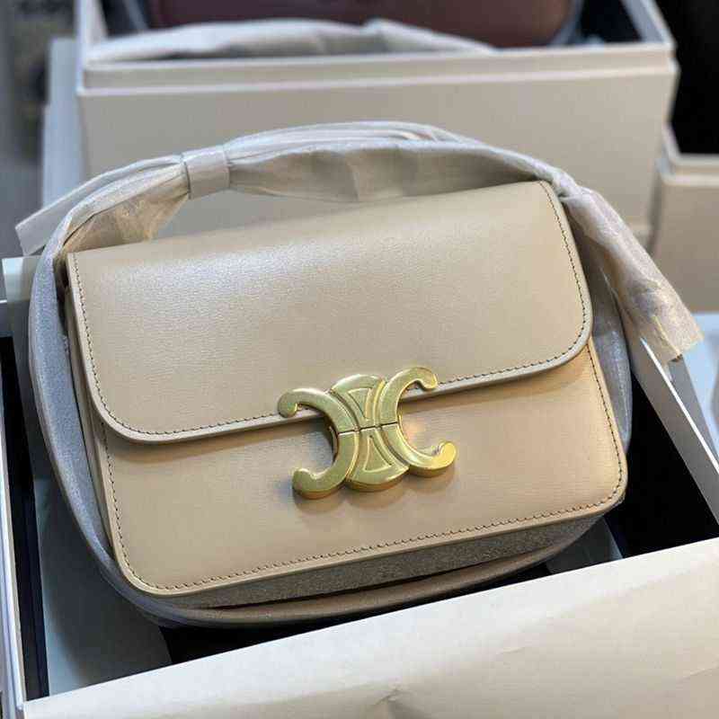 

2022 new triumphal arch ins tofu bag high sense cowhide women's small one shoulder messenger simple square, Sky blue