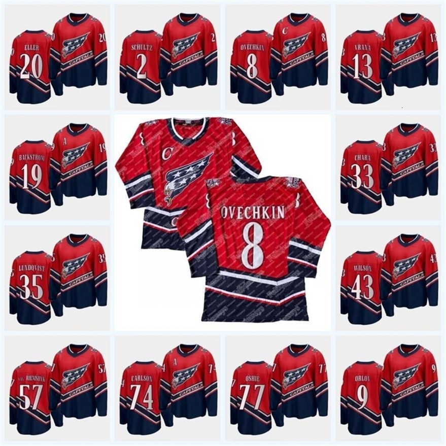 Xfl2020 2021 Reverse Retro Jersey Alex Ovechkin T.J. Oshie Tom Wilson Nicklas Backstrom Henrik Lundqvist Carlson Kuznetsov
