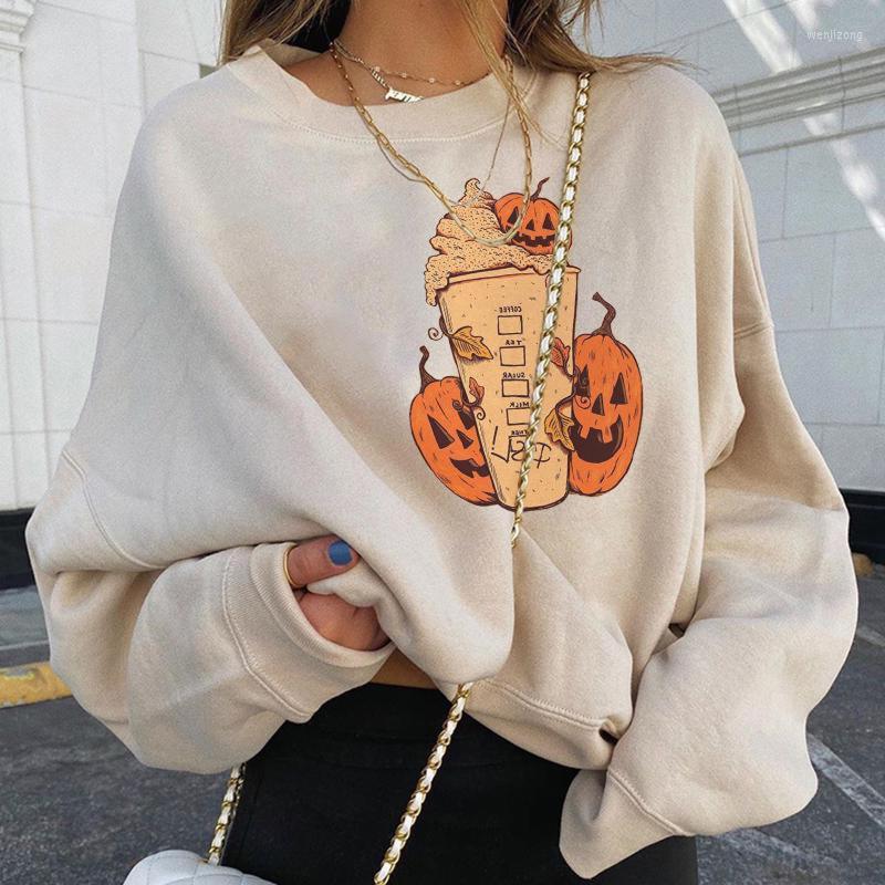 

Women' Hoodies & Sweatshirts Women Halloween Graphic Pumpkin Printing Round Neck Long Sleeve Sweatshirt 2022 E-Girls Casual Pullover Tops