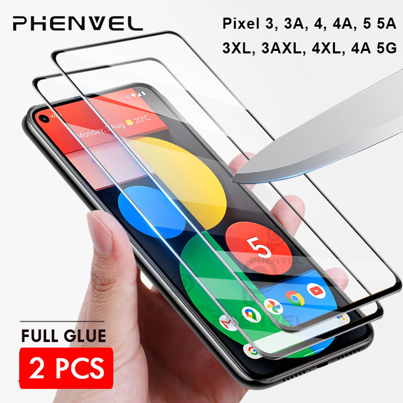 

2 Pack Safety Protective Glass For Google Pixel 3 4 3A Full Cover Screen Protector pixel 4 XL 4A 5A Tempered Film