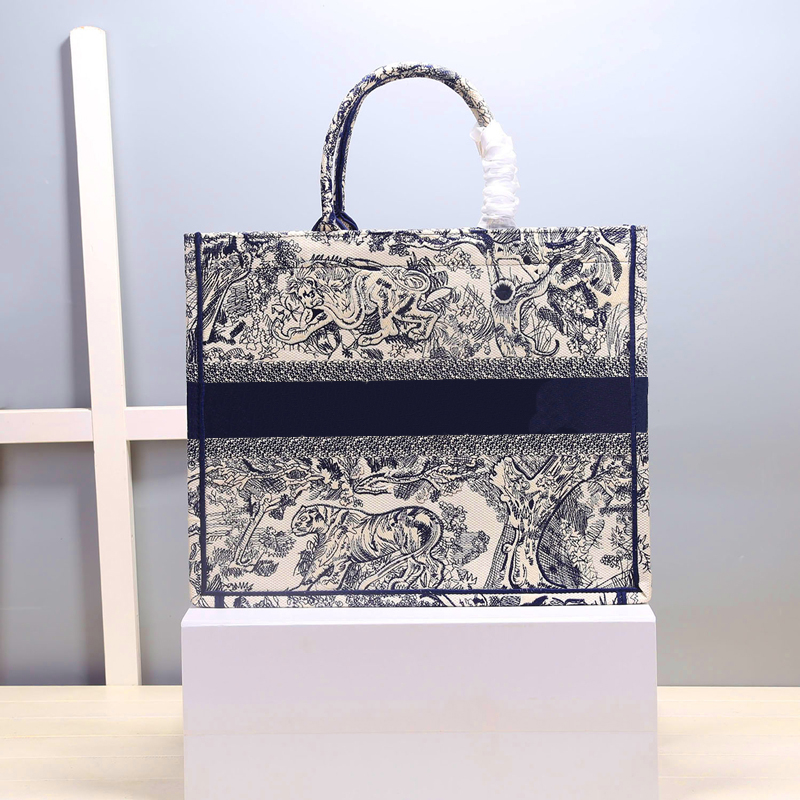 7A+ Luxury Designers Tote Bags Top Original Totes Blue Tiger Embroidery Handbag Women's Classic Handle Laptop Large Capacity Shopping shoulder