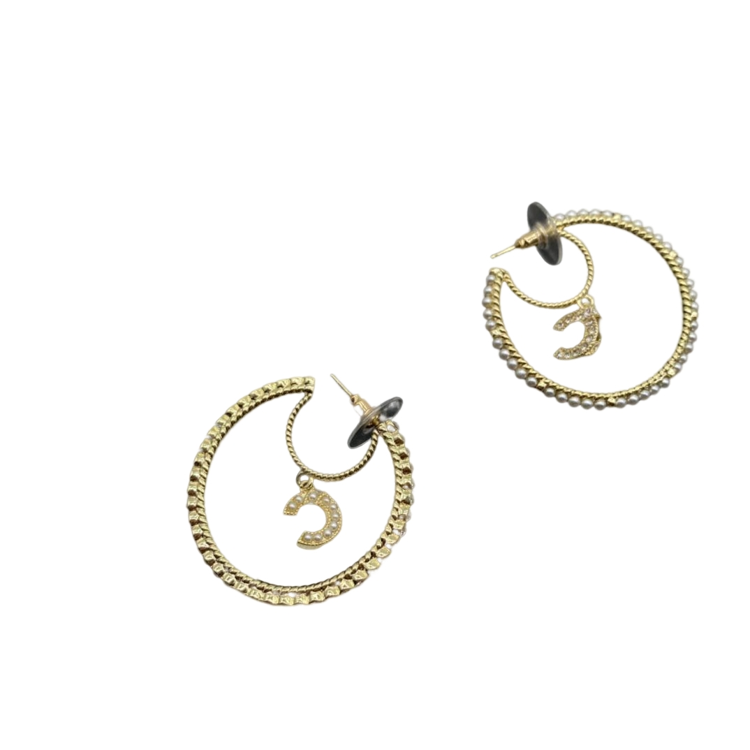 

Pearl Hoop Earring Designer Jewelry Women Gold Stud Love Earrings C Letter Hoops 2022
