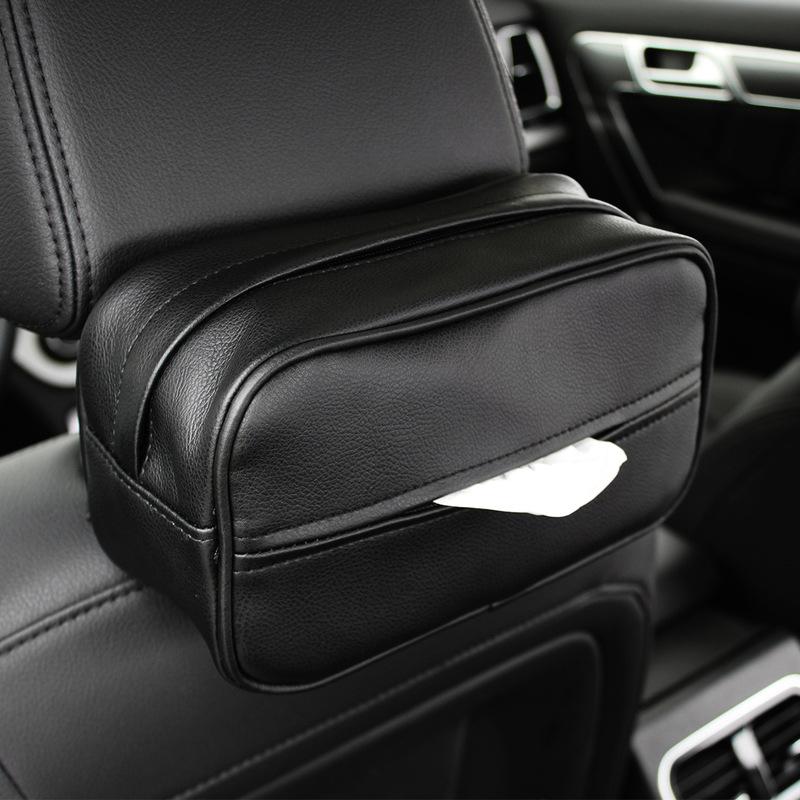 

Car Organizer 1pc PU Leather Seat Back Tissue Paper Wipes Bag Holder Towels Hanging Cover Auto Interior Stowing Accessory