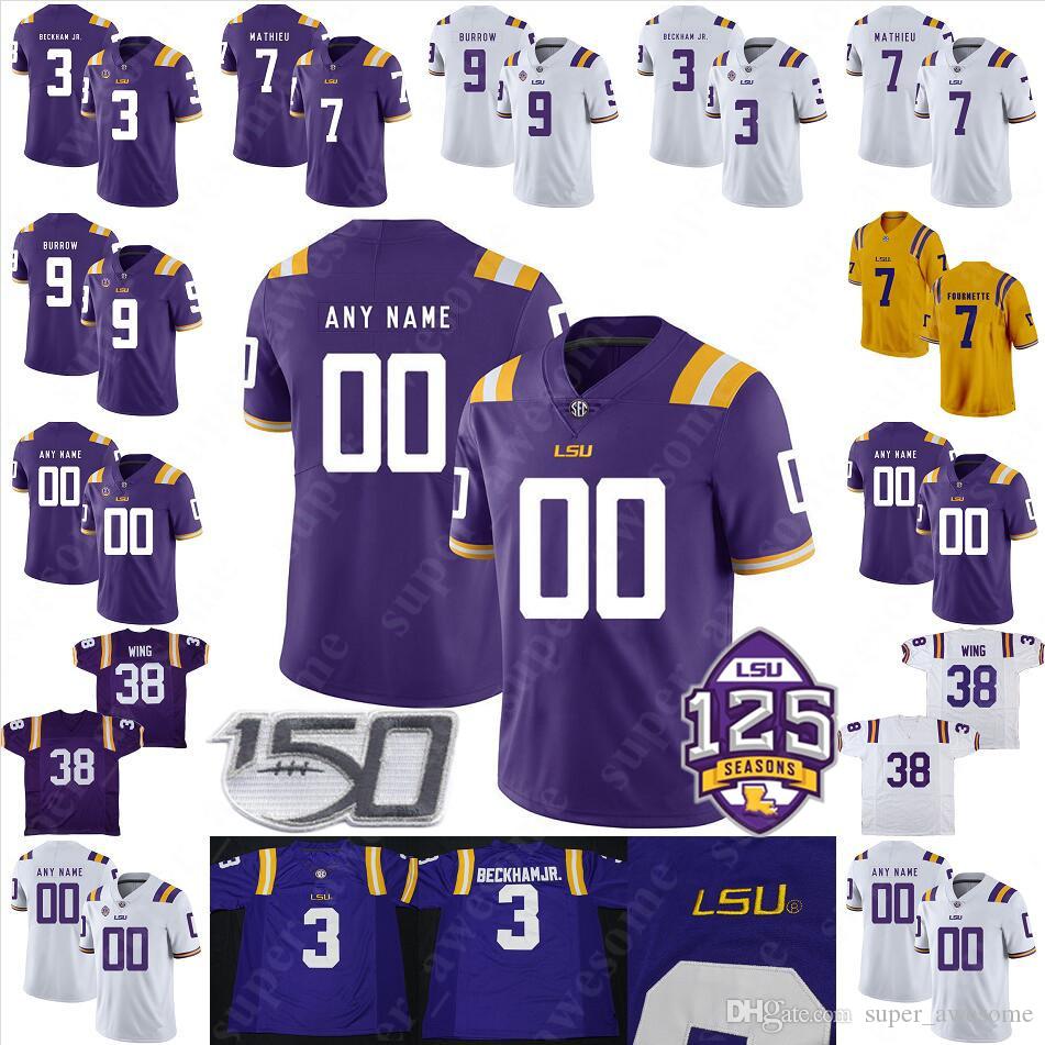 

LSU Tigers Football Jersey Derrick Dillon Racey McMath Stephen Sullivan John Emery Jr Jontre Kirklin Myles Brennan Chris Curry Devonta Lee, White turn back