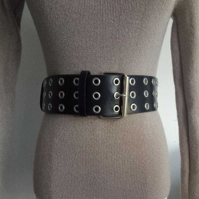 

Belts Brand Design Womens Fashion PU Leather Lady Metal Hollow Wide Waist Belt Waistband For Dress Cinturon Mujer, As pic