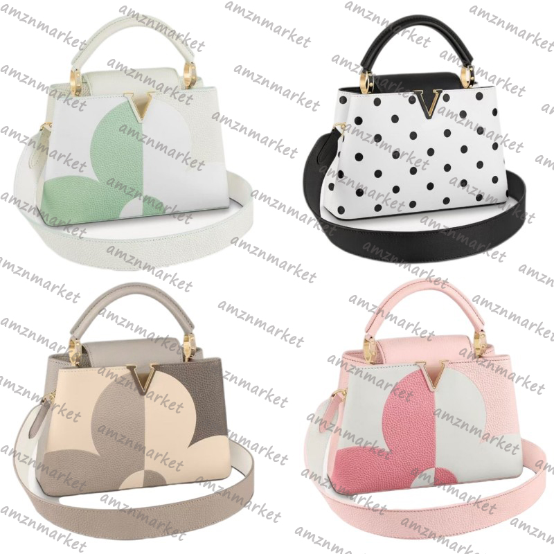 

M59711 Top Handle Bag Luxury Brand Women's Genuine Leather Floral Printed Mixed Colors Designer Shoulder Tote Bags Handbag Purse