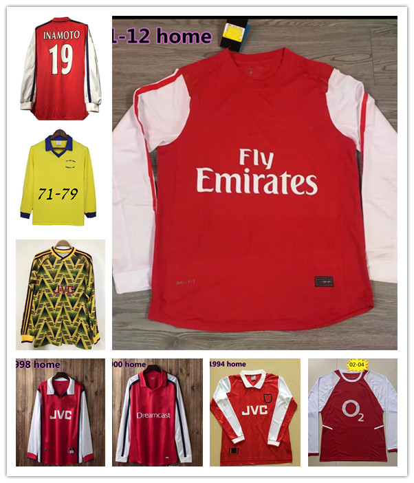 

Retro Long Soccer Jerseys Arsen Highbury Home Football Shirt Pires Henry Reyes 02 03 04 05 06 98 99 Bergkamp 94 95 Adams Persie 96 97 Galla 86 87 89 Long sleeve