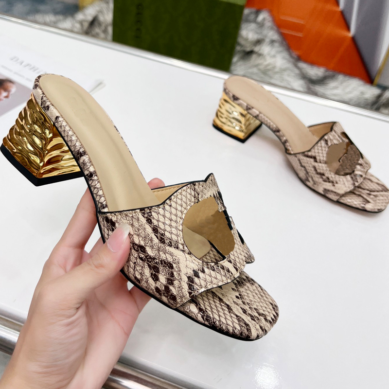 

Double-Letter Sheepskin Sandals: Hollow Out Slip-Ons with Chunky Heels, Genuine Leather Flip-Flops for Women's Dress & Summer Wear, 15