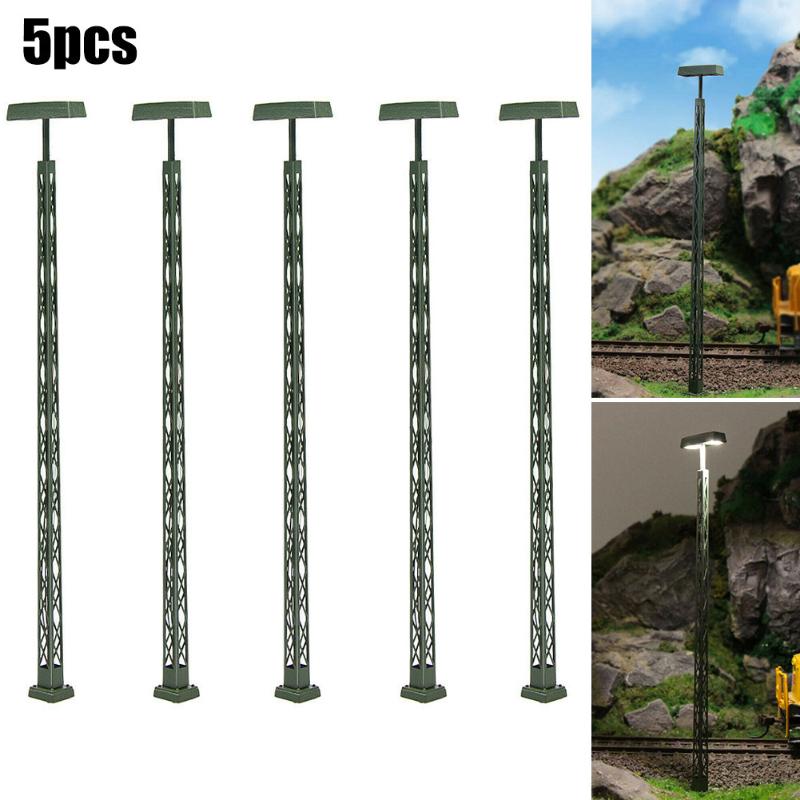 

Garden Decorations 5pcs 1: 87 Lamps Model Railway Lights Lattice Mast Light Gauge H0 Layout Street Building Decoration