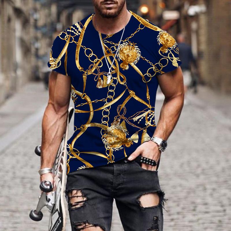 

Men' T-Shirts Luxury High-End Pattern 3D Print T-shirt For Men Fashion Casual Loose T Shirt Oversize Round Neck Tshirt High Quality TopsMen