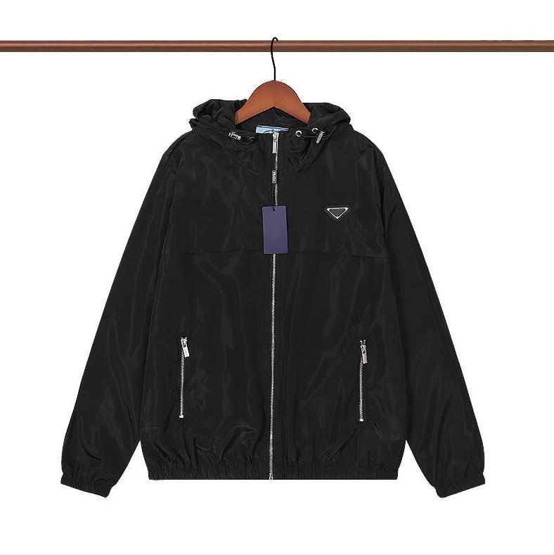 

Fashion Jackets Letters Print Mens Jacket Coats Windbreaker With Inverted triangle Luxury Men Women Streetwear Waterproof Outerwear Coat Multi Style NSTZ, White1