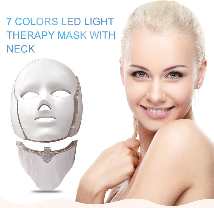 

Seven Colors LED Facial Mask Photon Therapy Anti-Acne Wrinkle Removal Skin Rejuvenation Face Whitening Spa Mask Machine 630nm wavelength increasing cell activity