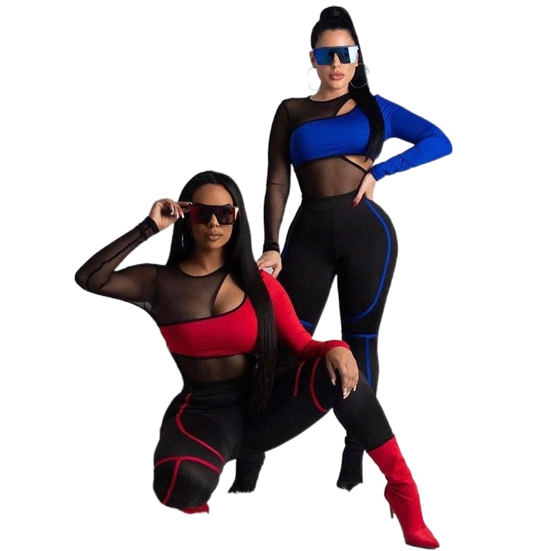 women Sets Red Black Yellow 2 Pcs Sweatsuit Cotton Summer Pullover Suits Bodysuit Pants Outfit Two Piece Tracksuits Women's N6wH#-image-790036380