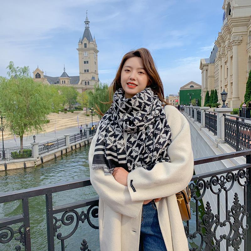 

Scarves MS21-SF132 Korean Style Ins Reversible Cashmere Muffler Thick Women Tippet Winter Fashion ScarfScarves