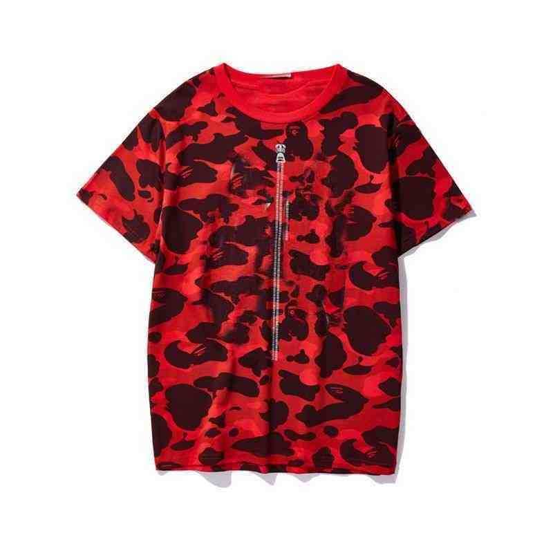 

Designer Summer Apes Pop Camouflage Shark Head 3d Printing Short Sve Men's and Women's Fashion Brand Personalized Round Neck T-shirt 01, 00