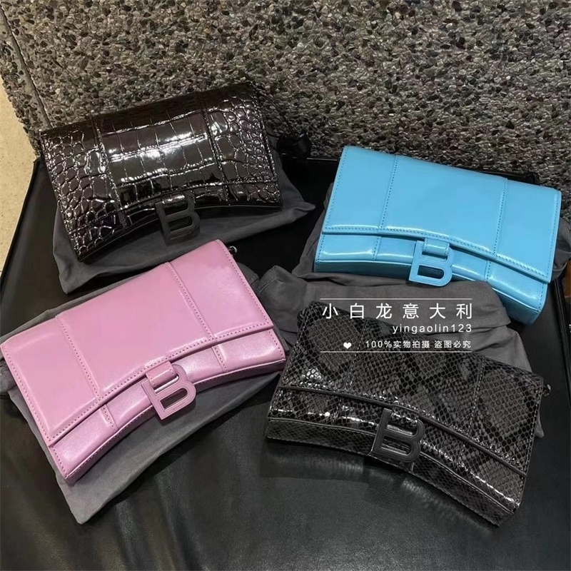 

Designer Balencaigass Chain Bag Hourglass Messenger TT, Dark green embossing