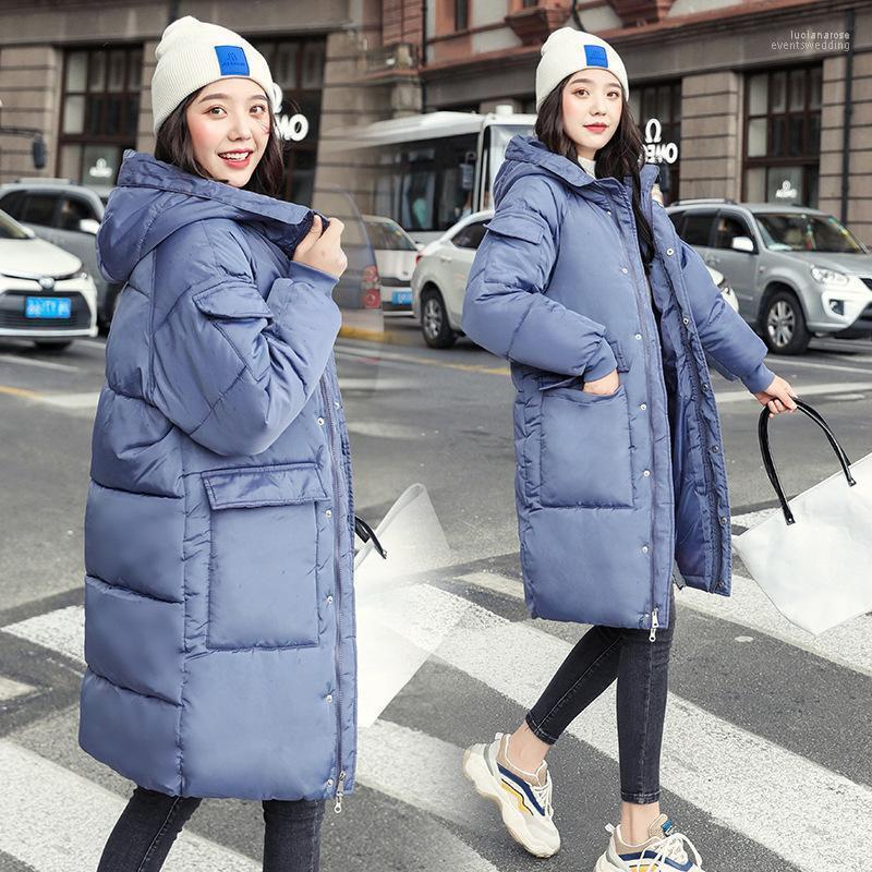 

Women's Down & Parkas Female Winter Thicken Warm Jacket Luxury Elegant Fashion Casual Long Sleeve Coat Plus Size Clothing Cotton Clothes Luc, Black