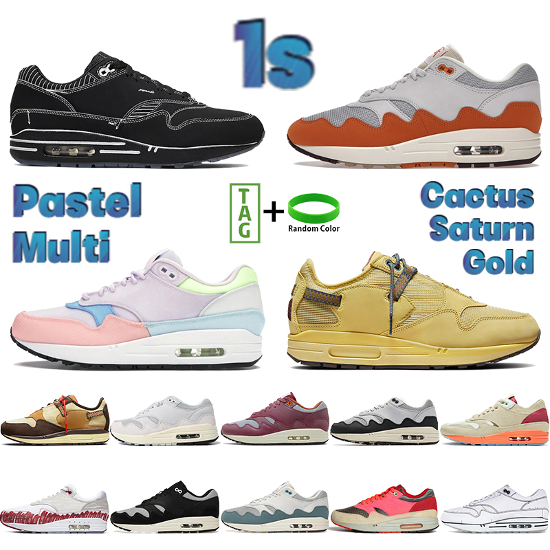 

1 1s Running Shoes Men Women Sneakers Clot Solar Red Patta Waves Noise Aqua Black Beige Grey Cactus Baroque Brown Fashion Mens Trainers, Shoe box