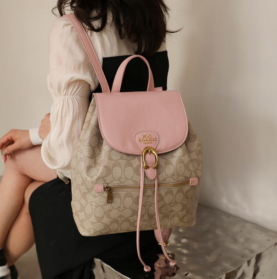 

96 high quality designer retro coach women Backpack shoulders backpacks school bag Mountaineering traveling backpacks, Natural color