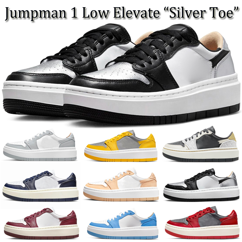 

University Blue Jumpman 1 Elevate Low mens womens Platform shoes 1s lows Midnight Navy Onyx Silver Toe Light Bone Team Red UNLV Wolf Grey running shoe for runners 36-45, Contact us