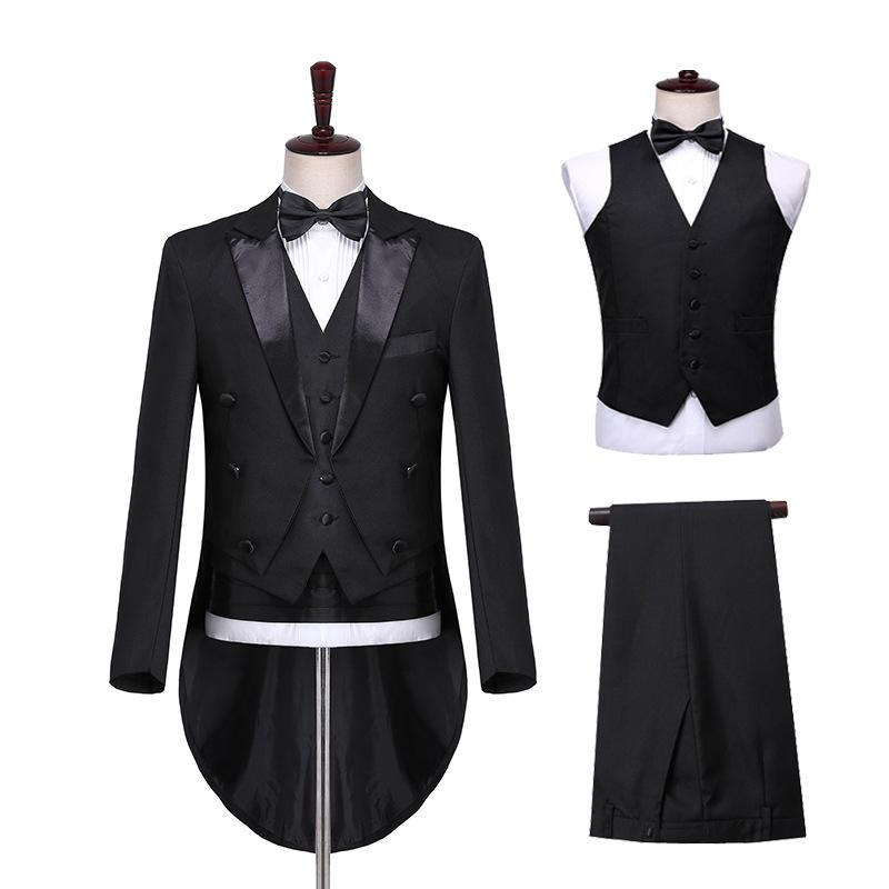 

Men' Suits & Blazers Mens Tuxedo Tails Black White Shiny Tailcoat Dress Coat Swallowtail Dinner Party Wedding Blazer Jacket Magic Singer St