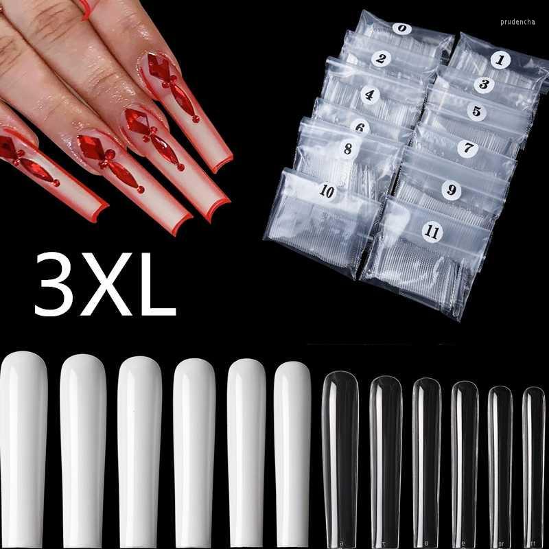 

False Nails 3XL/2XL Ballerina Coffin Nail Tip Extra Long Full Cover Artificial Acrylic Tips Press On Manicure Tool Prud22, Xxl coffin 120pcs