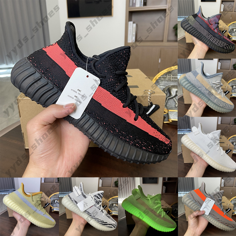 

2022 V2 shoes Static 3M Reflective Gypsophila Running Shoes Beluga 2.0 Sesame Butter Semi-frozen Yellow Cream White Zebra Mens Womens Sneakers, Box