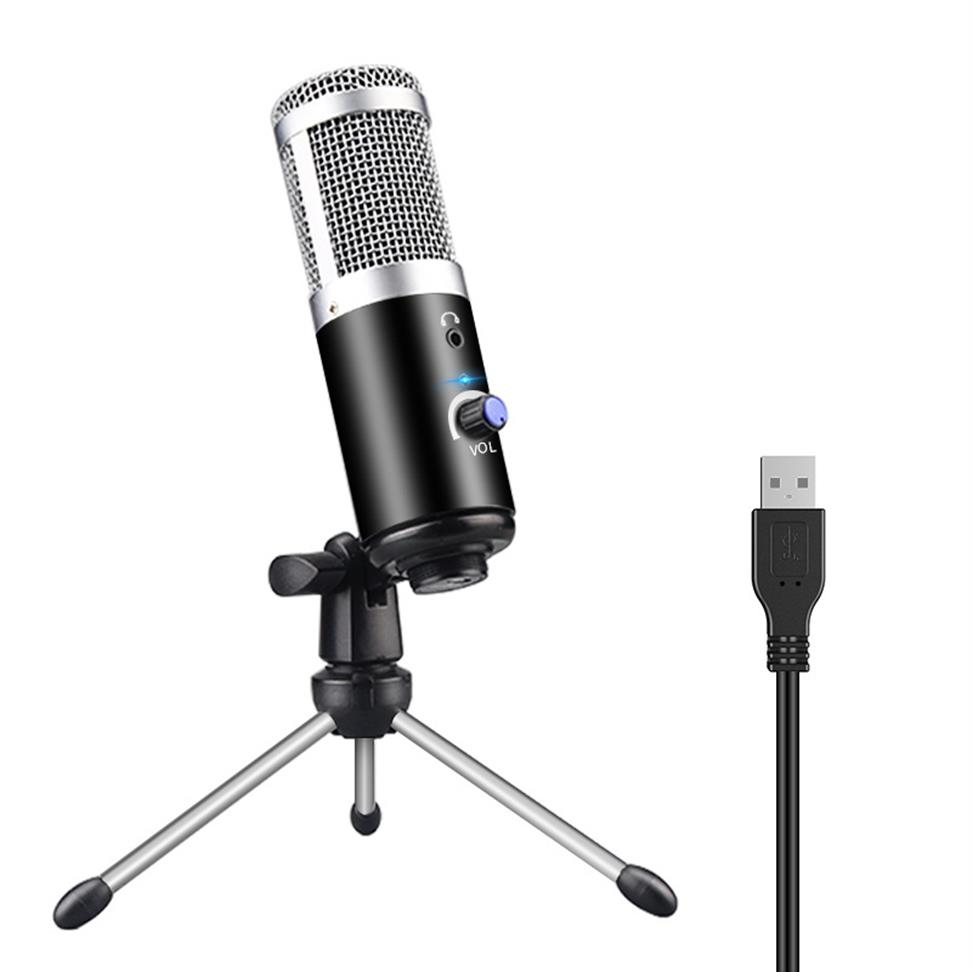 

Professional Microphone Condenser for Computer Laptop PC USB Plug Stand Studio Podcasting Recording Microfone Karaoke Mic new244N