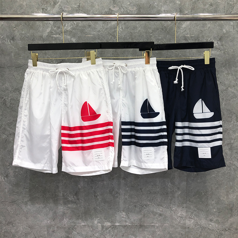 

Sailboat Image Designer Mens shorts 4-Bar Stripe Quick Drying Thin Cool Summer 2022 New Official board shorts Hot-selling Simple Luxury Brand Beach Pants, White