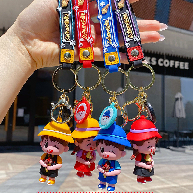 

Cartoon PVC Doll Keychain Toys Anime Dolls Keychains Epoxy Ice Cream Boys & Girls Keyrings Bags Ornaments Cars Key Pendants Creative Gifts DHL