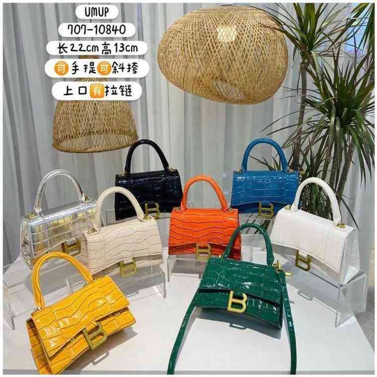 

Handbag Balencaigs Hourglass Bag Italy Luxury Designer Women's Crocodile Pattern Messenger French Niche Hand Fashion Trend Advanced Single