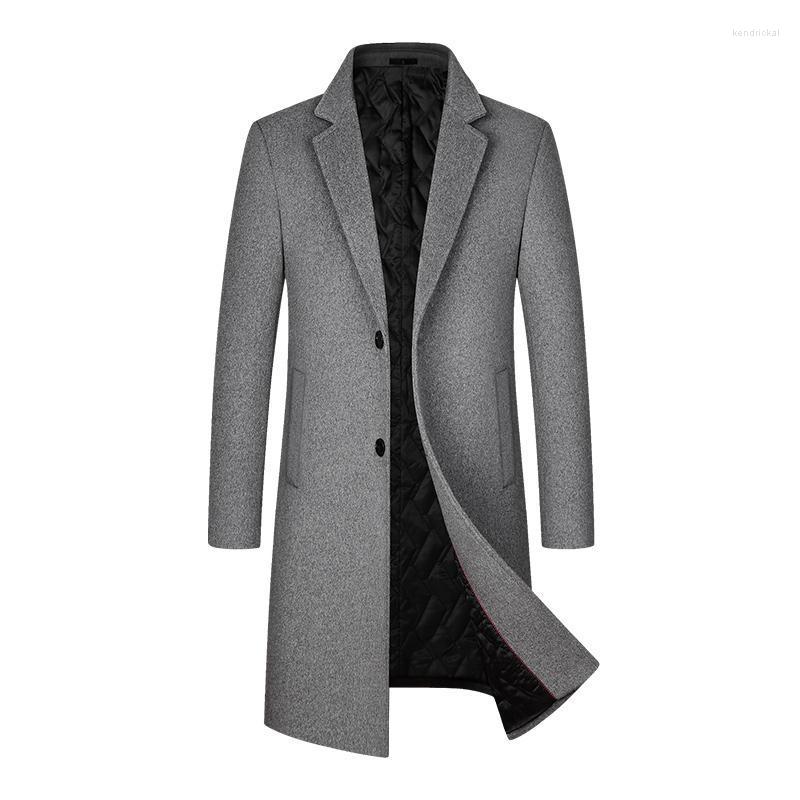 

Men's Wool & Blends Mens Jacket 54.3% Men Coats Winter Coat Jackets And Long Overcoat Kend22, Black