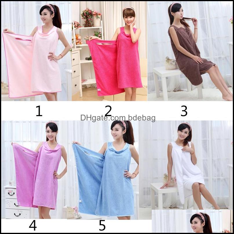 

Magic Bath Towels Lady Girls Spa Shower Towel Body Wrap Robe Bathrobe Beach Dress Wearable 9 Color Drop Delivery 2021 Er-Ups Equipment Water