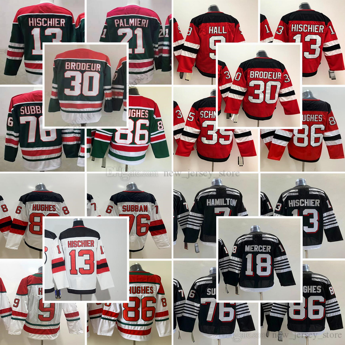

Movie College Ice Hockey Wears Jerseys Stitched 76PKSubban 86JackHughes 9TaylorHall 13NicoHischier 30MartinBrodeur 18DawsonMercer 7DougieHamilton Jersey, As picture