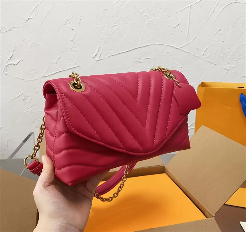 

Wave Fashion Bags Multi Pochette Gold Hardware Crossbody Chain Messenger Clutch Large Capacity Calfskin Top Real Leather Luxury_handbags 23*13CM, Box