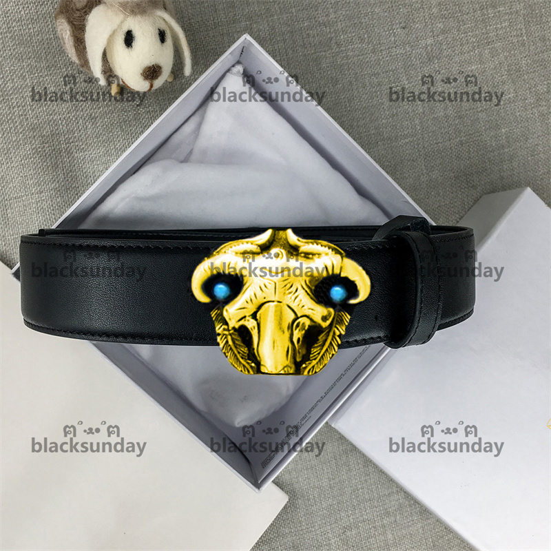 

Top Head Buckle Belts with Box Designer Men's and Women's Leather Hipster Belts Smooth Buckle High Quality Luxury Belts, Width:3.8cm;with box