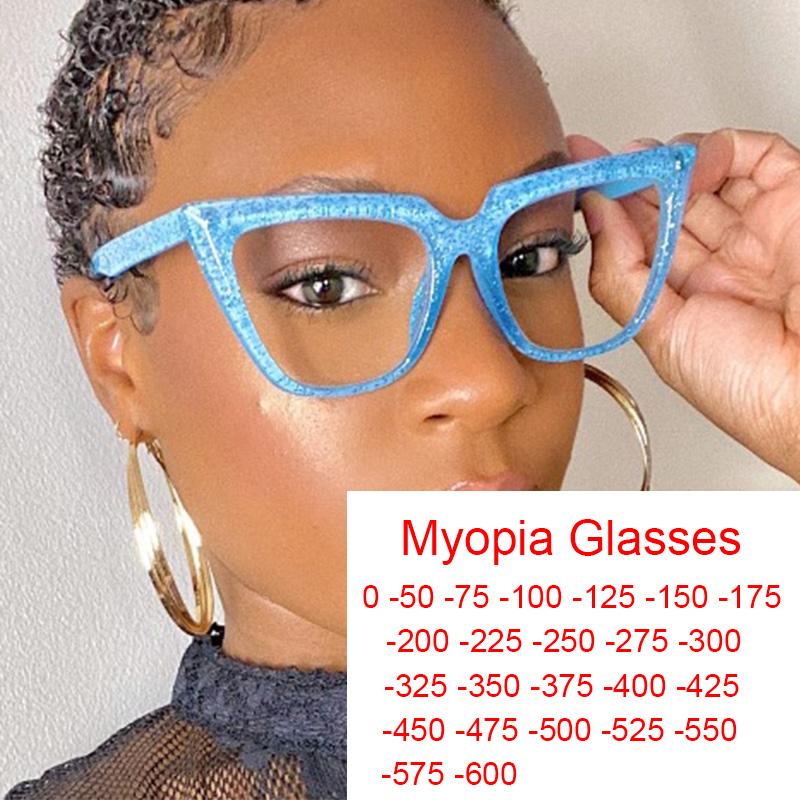 

Sunglasses 2022 Trendy Office Anti Blue Light Computer Glasses Lady Myopia Diopter 0 To -6 Minus Points Eyeglasses Vintage Spectacles Frame