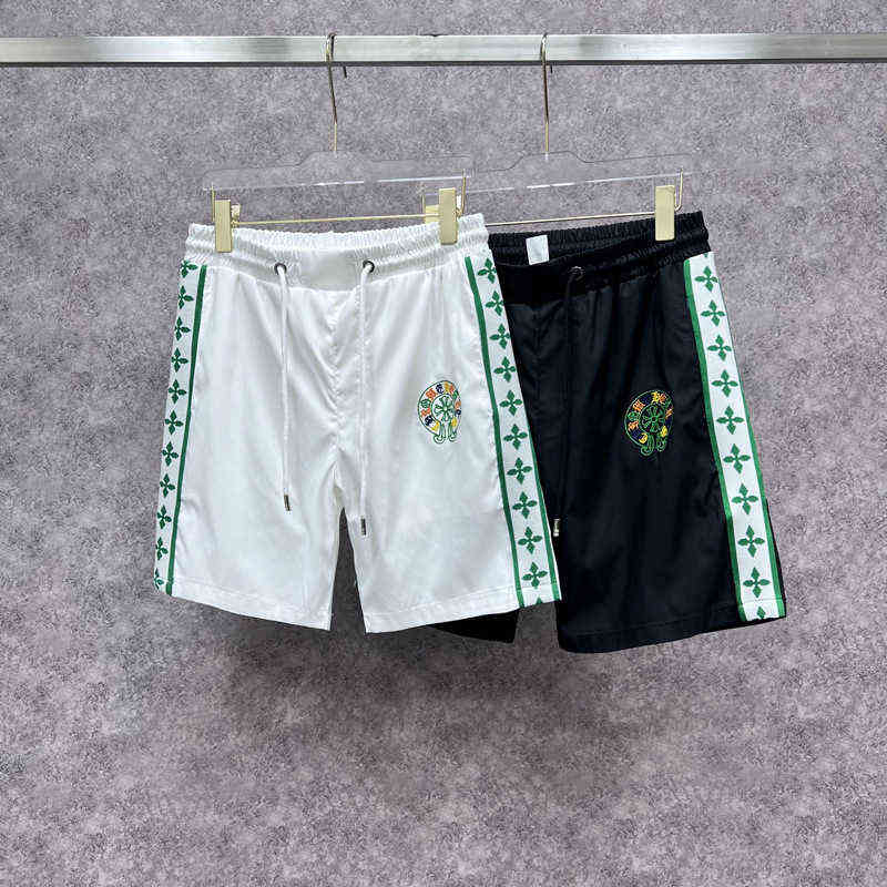 

Factory Online Export Designer Brand Shorts 2022 Summer New Ch Horseshoe Embroidery Ribbon Men's Sports Casual Pants, White