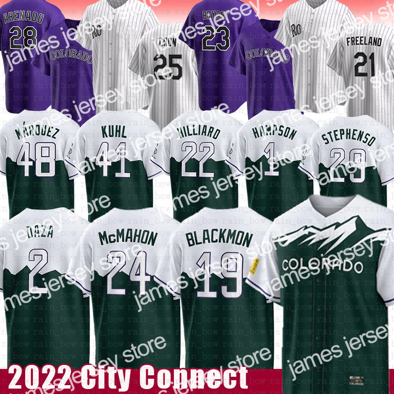 

2022 Kris Bryant Rockies Baseball Jerseys Charlie Blackmon C.J. Cron Ryan McMahon Yonathan Daza Garrett Hampson Sam Hilliard German Marquez Chad, Mens(luoji)