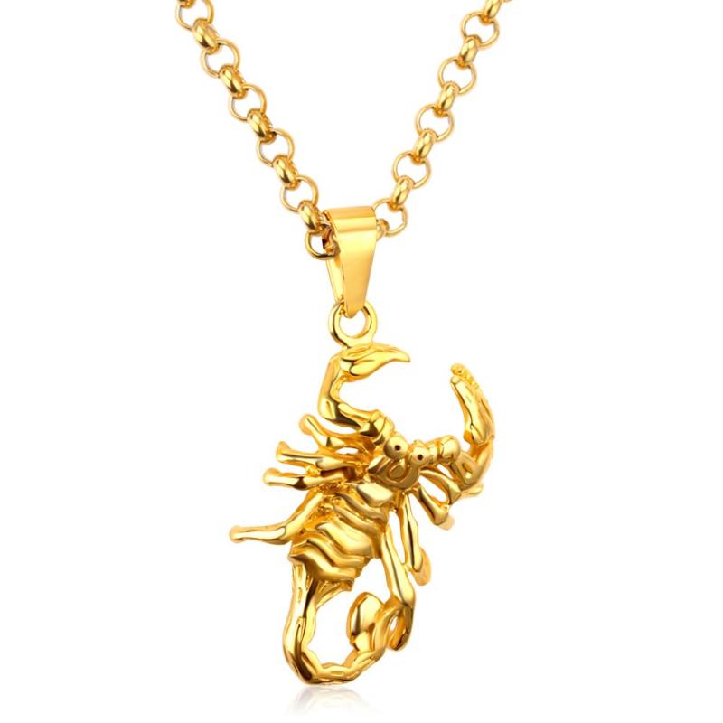 

Pendant Necklaces Stainless Steel Chains Long Mujer Gold Color Scorpion Necklace Women Accessories Party GiftPendant
