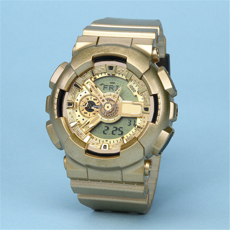 All Men's Quartz Digital Sports Watch Iced Out Watch LED Automatic Hand Lift Light Waterproof World Time Large Dial Oak Series