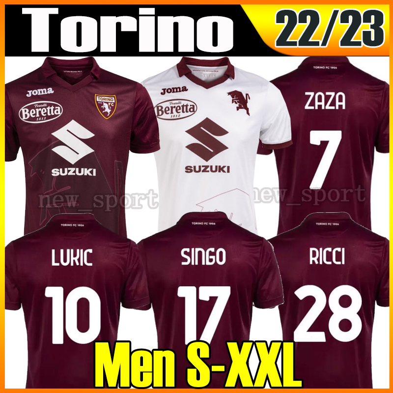 

22 23 Torino FC maglia da calcio Soccer Jerseys BELOTTI FALQUE IZZO NKOULOUZAZA BASELLI 2022 2023 torino maillot de football Shirt top MEN S-XXL, 22 23 away patch