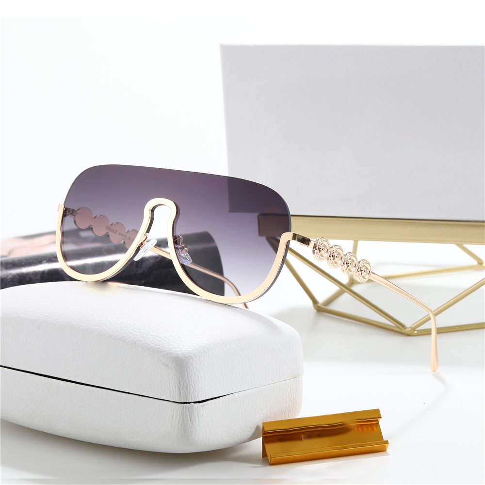 

Top Designer Sunglasses Men Ladies UV400 Curved Round Polarized Lens metal half frame Brand Fashion Pilot Driving Outdoor Sports Travel Beach island Sunglass 2215