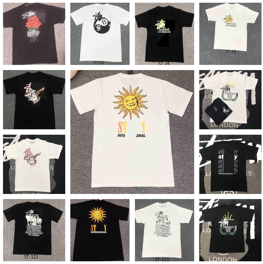 Designer Luxury Summer Stusy Classic Lettre imprimé T-shirt Fashion Stusi Mens and Womens Couple Loose Short à manches courtes Divers Styles ST-1